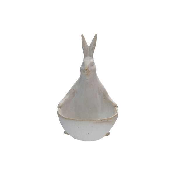 Stoneware Rabbit with Bowl/Planter (Each One Will Vary)