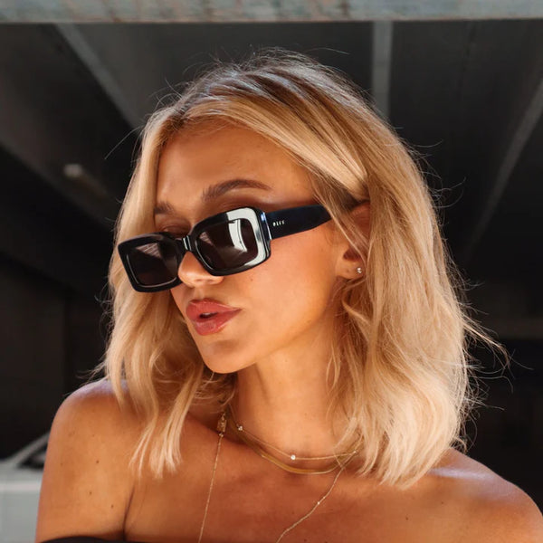 Indy Sunglasses in Black/Grey Polarized
