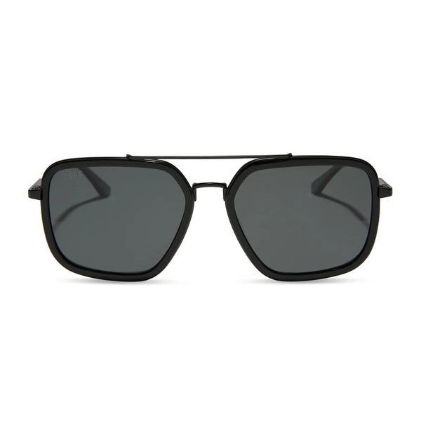 Jordan Sunglasses in Matte Black/Brown Gradient