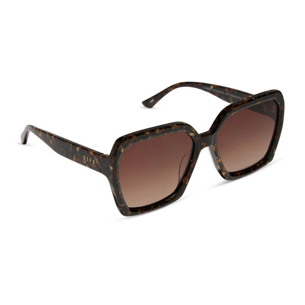 Sloane Sunglasses in Glitter Tortoise/Brown Gradient Polarized
