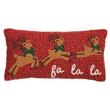 Beaded Reindeer Fa La La Mini Pillow