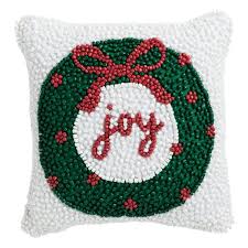 Wreath Beaded Joy Mini Pillow