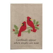 Two Cardinals Embroidered Towel