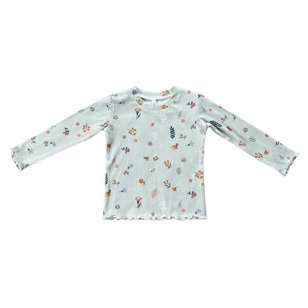 Botanical Lettuce Hem LS Tee & Flare Pants Set