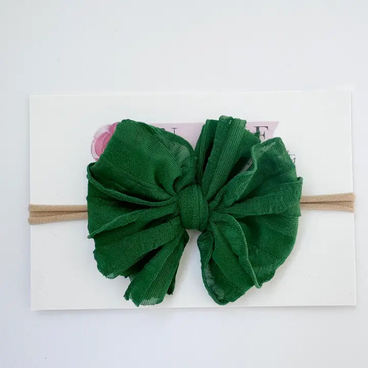 Green Skinny Mini Ruffled Headband