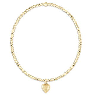 Classic Gold 2mm Bracelet - Love Plush Gold Charm