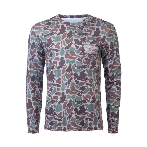 Kids Dry- Fit Pocketed L/S Camo Tee