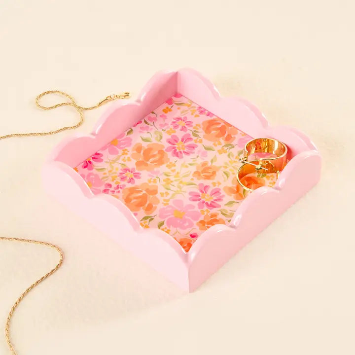 Scallop Trinket Tray-Secret Garden Pink