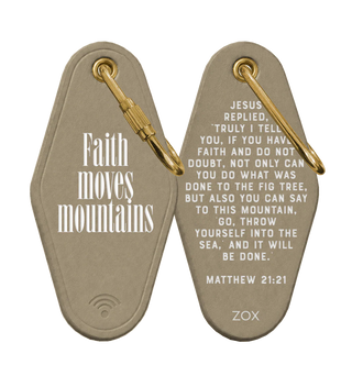 Faith Moves Mountains Bible Verse Keychain