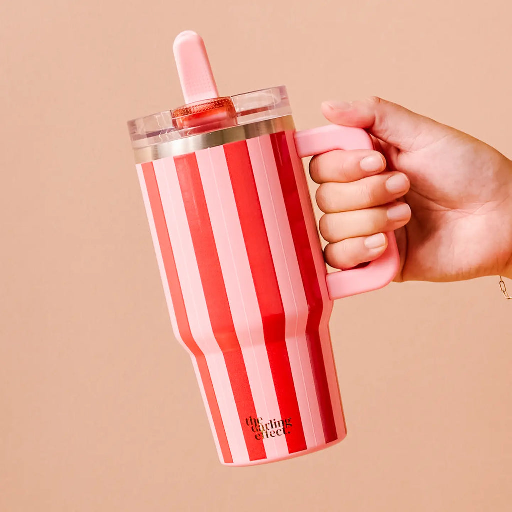 20 oz Lifestyle Flip Tumbler in Peppermint Stripes