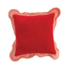 Cotton and Velvet Scalloped Square Pillow