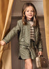 Quilted Faux Leather Jacket in Bay Leaf