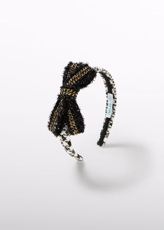 Girls Black Houndstooth Headband