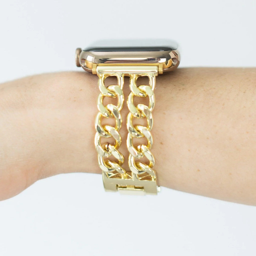 Gold cuban link 2025 apple watch band