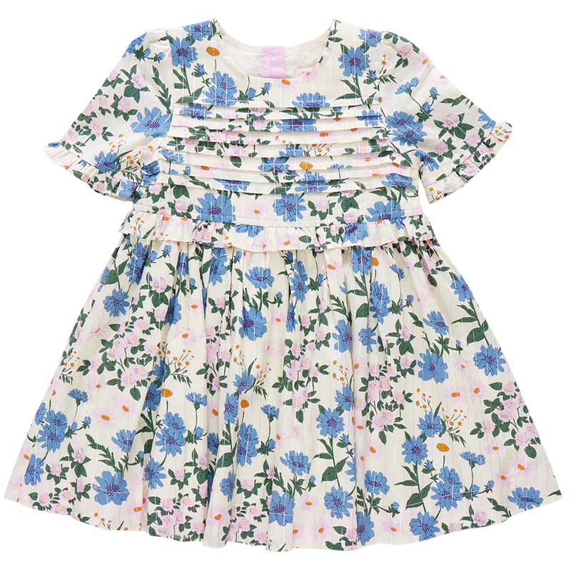 Raquel Dress in Melon Daisy Floral