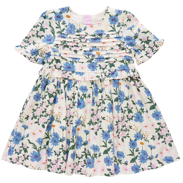 Raquel Dress in Melon Daisy Floral