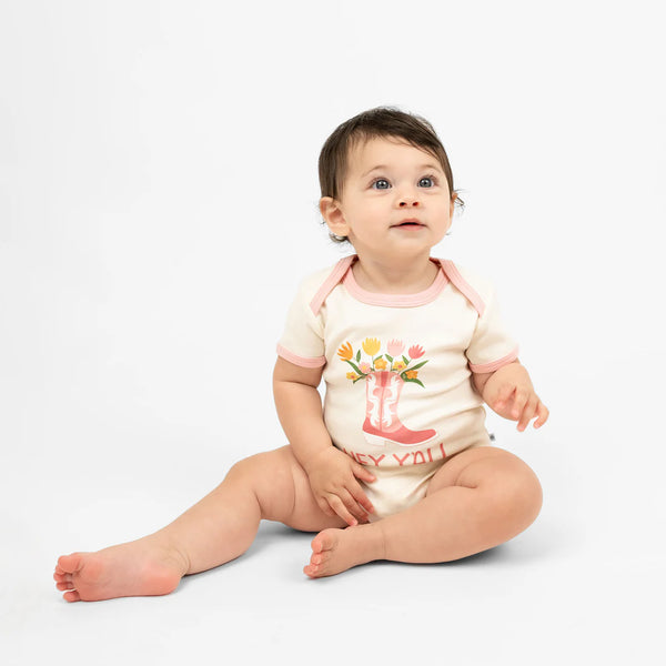 Hey Y'all Western Cotton Ringer Onesie