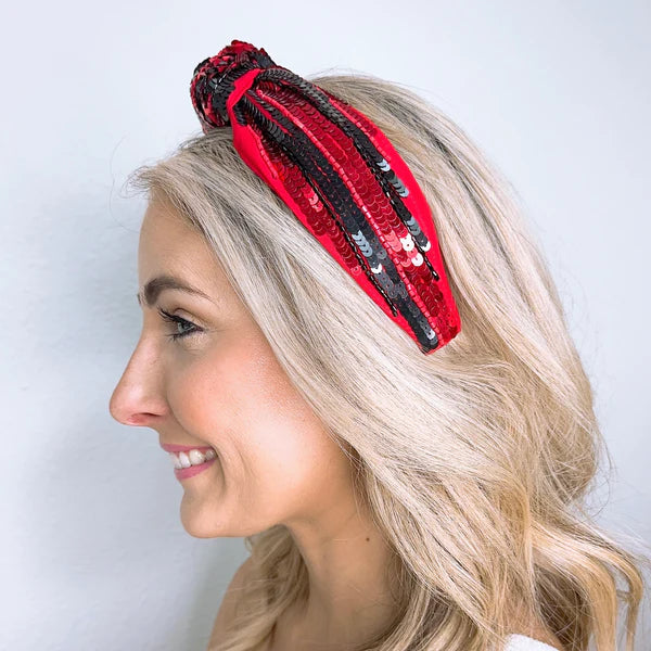 Red & Black Sequence Headband
