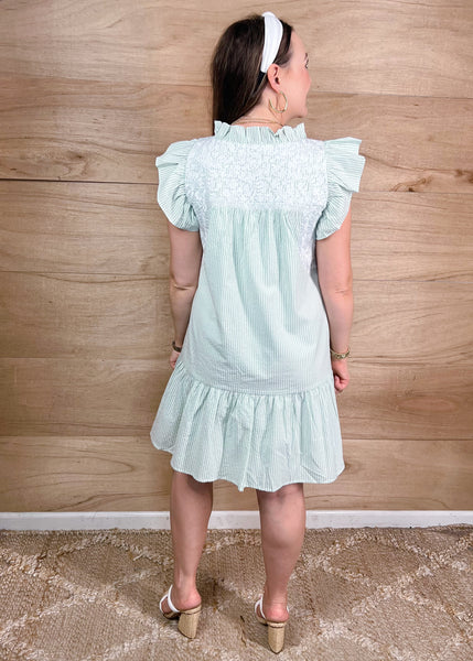 PAXTON RUFFLE NECK DRESS
