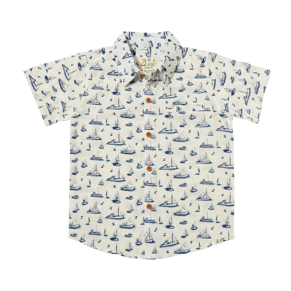 Maui Navy Boats Print Shirt