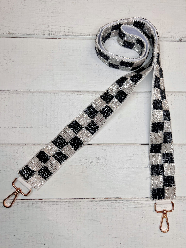 Strap Silver & Black Checkered