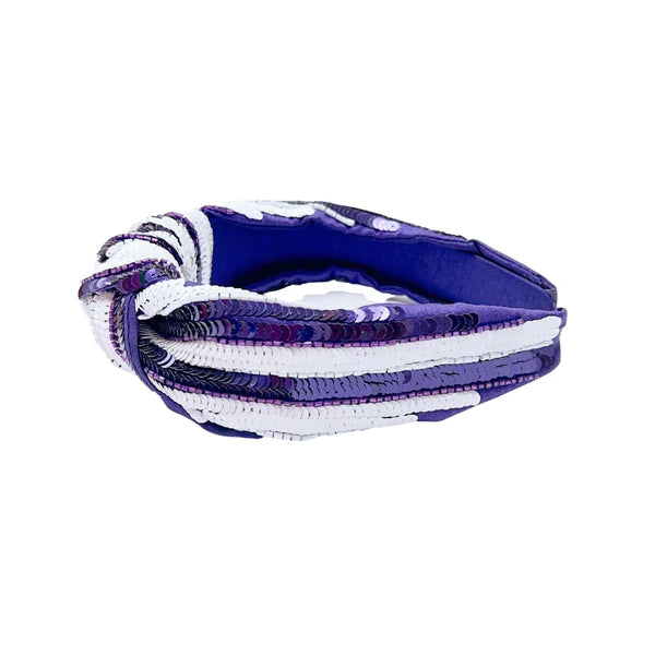 Purple & White Sequence Headband