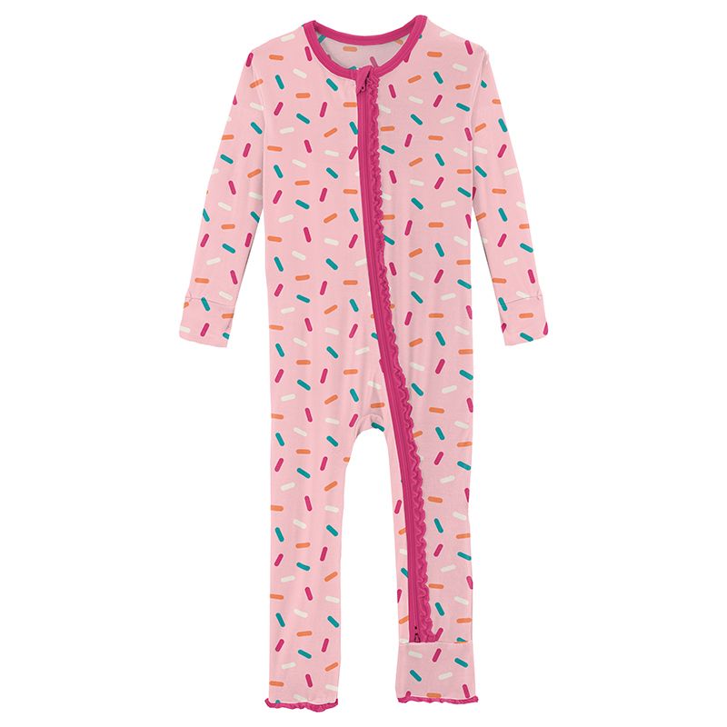 Muffin Ruffle  Coverall w/ Zipper- Lotus Sprinkles