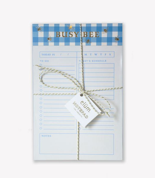 Gingham Busy Bee Note Pad