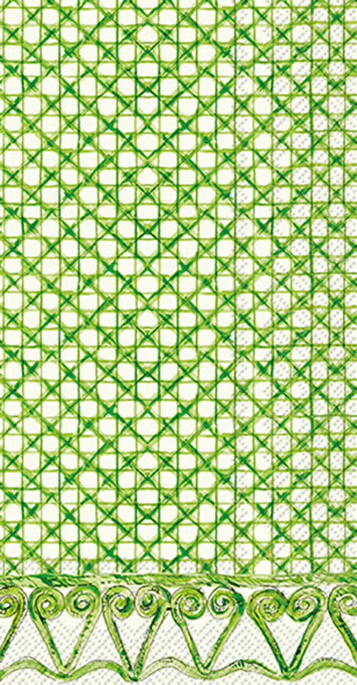 Botanical Cane Guest Towel Green