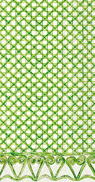 Botanical Cane Guest Towel Green