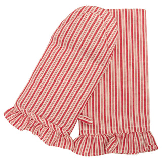 Red Stripe Oven Mitt & Tea Towel