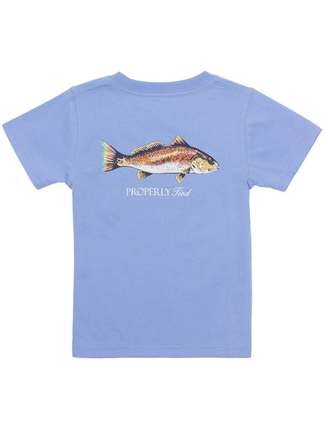 Boys Redfish SS Tee in Light Blue