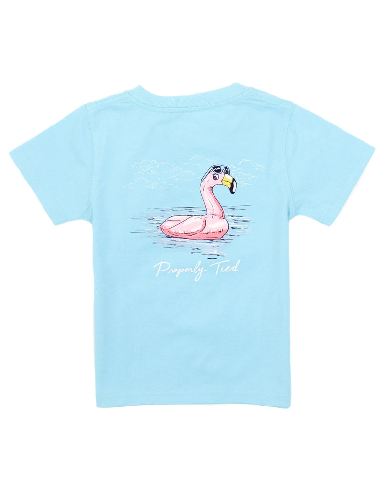 Flamingo Float SS Tee in Aqua