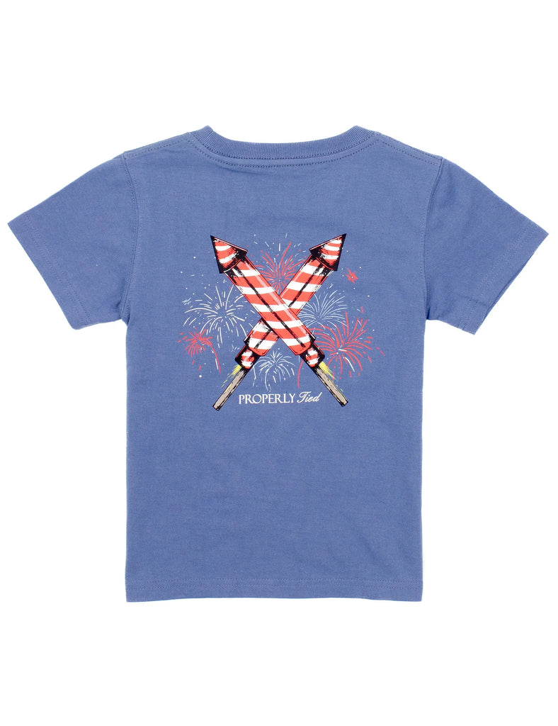 Firecracker SS Tee in Space Blue