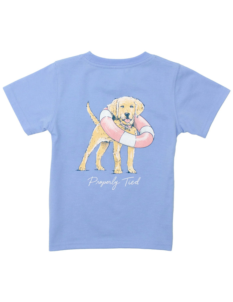 Lifeguard Pup Graphic Tee in Light Blue