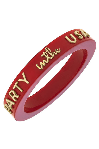 Party in the USA Resin Bangle in Red