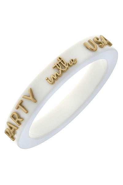Party in the USA Resin Bangle in White