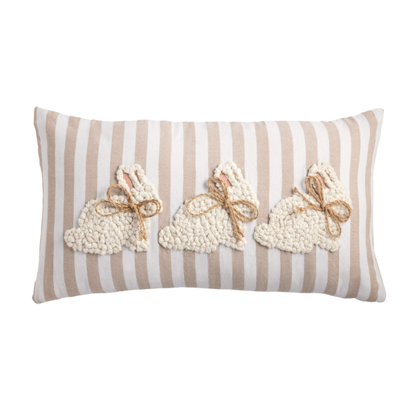 Lumbar White Easter Pillow Rectangle