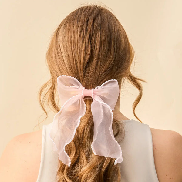 Sheer Pearl Hairbows