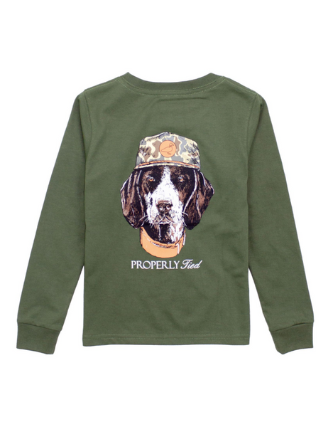 Man's Best Friend Long Sleeve Tee in Olive