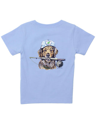 Fishing Buddy in Light Blue Graphic Tee