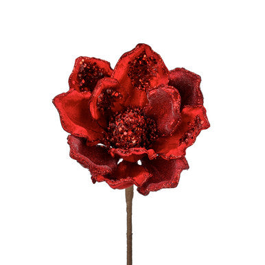 Heavy Jeweled Magnolia Stem - Red
