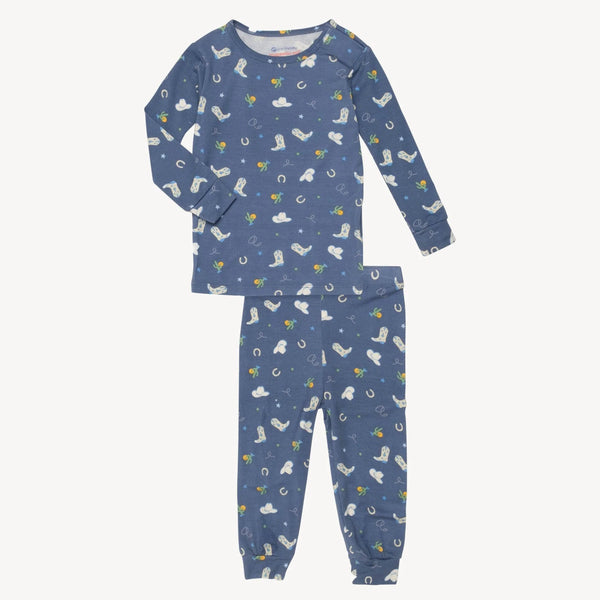 Rodeo drive blue pajama toddler long sleeve set