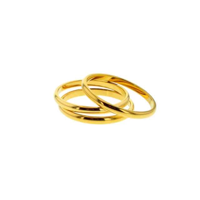 Ryder Gold Waterproof Ring Stack of 3