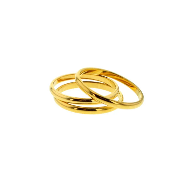 Ryder Gold Waterproof Ring Stack of 3