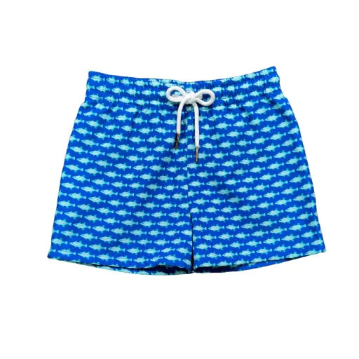 Saint Simons  Swim Trunk in Bait Fish Blue