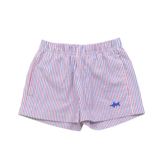 Naples Seersucker Short in Patriotic Stripe