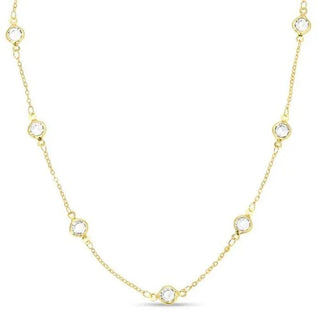 16-inch Chain Necklace with Framed Crystal Accents