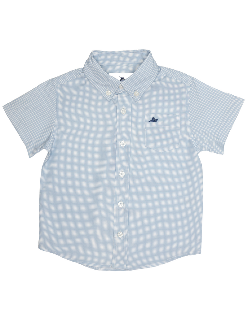Performance Dress Shirt in Blue Fog Gingham