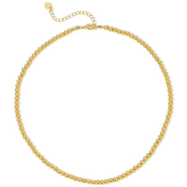 Beaded Necklace - 18k Plated Gold
